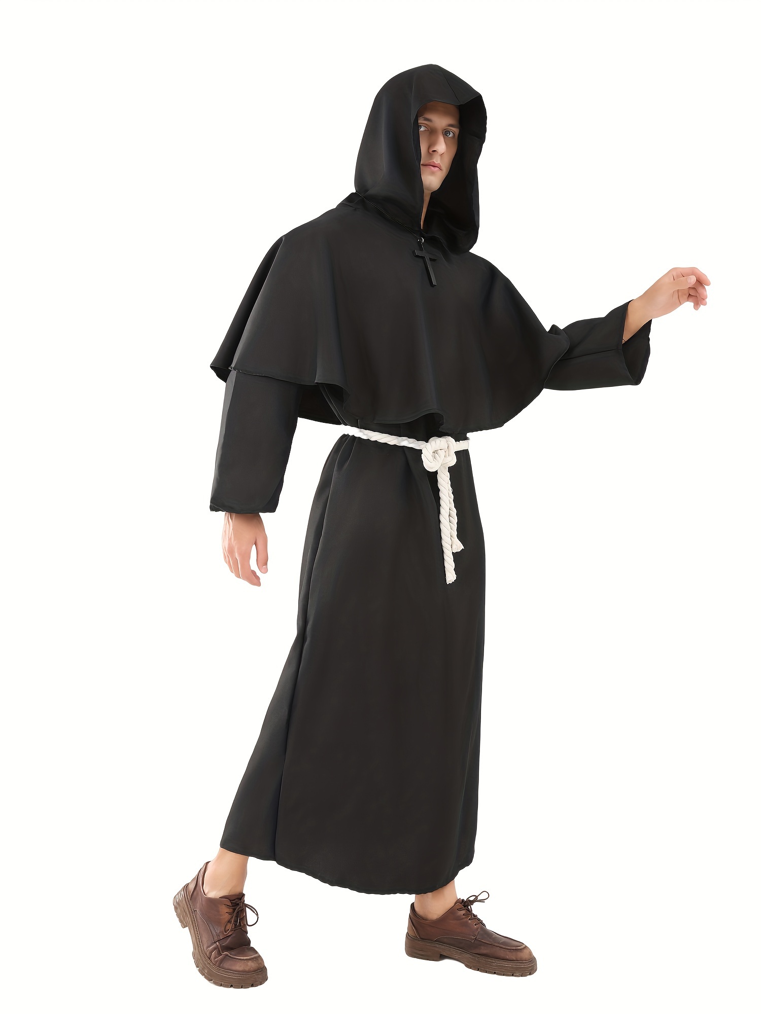 Medieval Monk Robe Priest Robe Halloween Costume Cloak1
